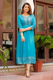 Rayon Krishna Border Printed Anarkali Kurta, single color, three-quarter sleeves, perfect for women's occasions wear