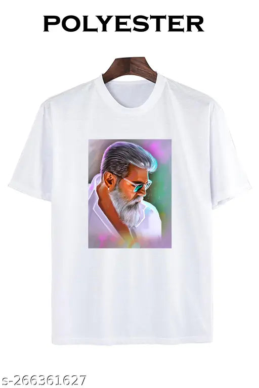Printed net polyester Ajith Kumar box, short-sleeved apparel in S, M, L, XL sizes
