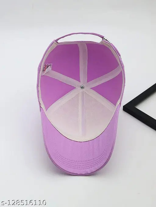 Purple cotton baseball cap - solid design, Made in India