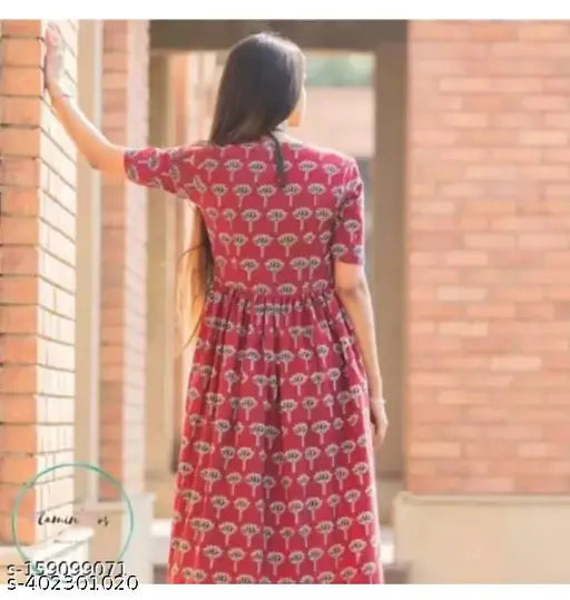 Viscose rayon flared flower design kurti for women and girls, best-selling Hirday Creation on display