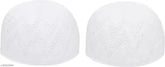 White cotton sufi cap pack of 2, traditional Islamic prayer cap for namaz topi W style, made in India