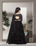 Semi-stitched ruffle and embroidered kid's lehenga choli set, made from 100% good quality net and satin fabrics. Available in sizes ranging from 2-3 to 15 years old