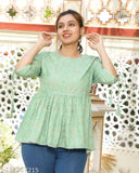 Rayon three-quarter sleeve printed tunic, fancy glamorous partywear for women, Bhairav Fashion India