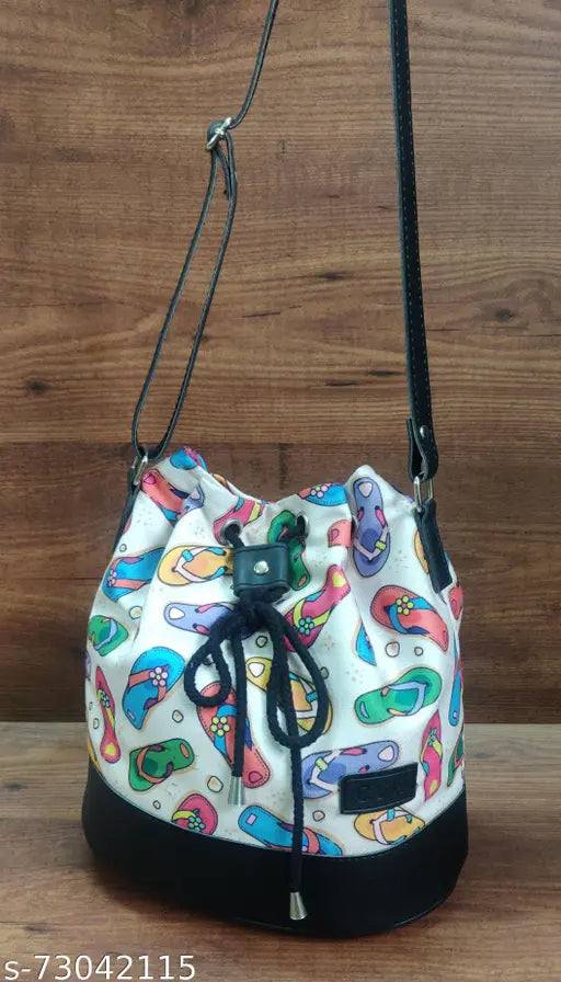 Graphic print canvas drawstring bag, durable wet/dry compartment sports backpack for hiking, running, cycling