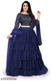 Silk blend Banita refined women's lehenga set with lace dupatta, free size
