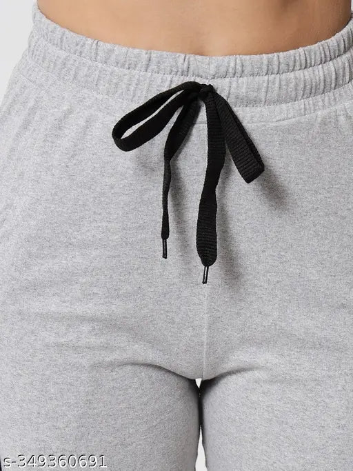 Cotton calf-length activewear track pants, premium rayon bio-washed. Perfect for versatile athleisure wear