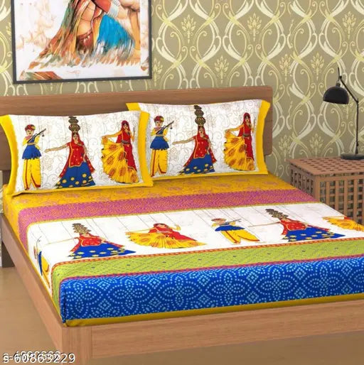 Pure cotton queen-sized double bedsheet (Vol 1), high thread count (104) for comfortable sleep, made in India