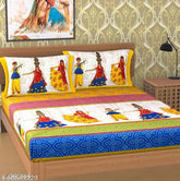 Pure cotton queen-sized double bedsheet (Vol 1), high thread count (104) for comfortable sleep, made in India