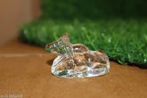 Natural Quartz Sphatik Nandi Idol Statue for home decor and pooja - Small size, India origin