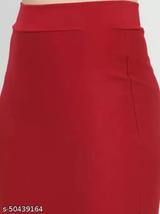 Casual trendy women's western cotton skirt, solid net, sizes 26-36 (India)