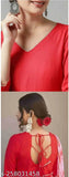 Solid red rayon Anarkali kurta with attached dupatta, elegant and flattering design, ideal for festive occasions