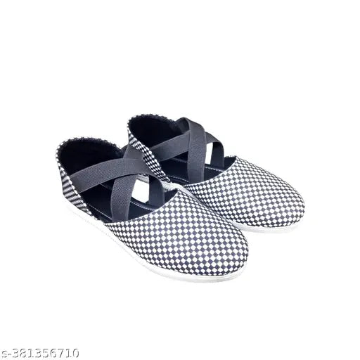 Grey synthetic Bellies and Ballerinas school wedding footwear for women and girls, ideal for parties and everyday wear. Comfortable walking experience with closed back design and colorblocked pattern. Made from 100% pure synthetic material
