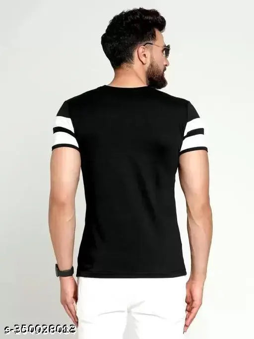Classic modern polycotton striped men's t-shirt, short sleeves, S-XL sizes