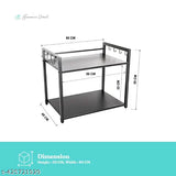 Black stainless steel double-tier microwave stand for kitchen counter, ideal for extra storage and space saving