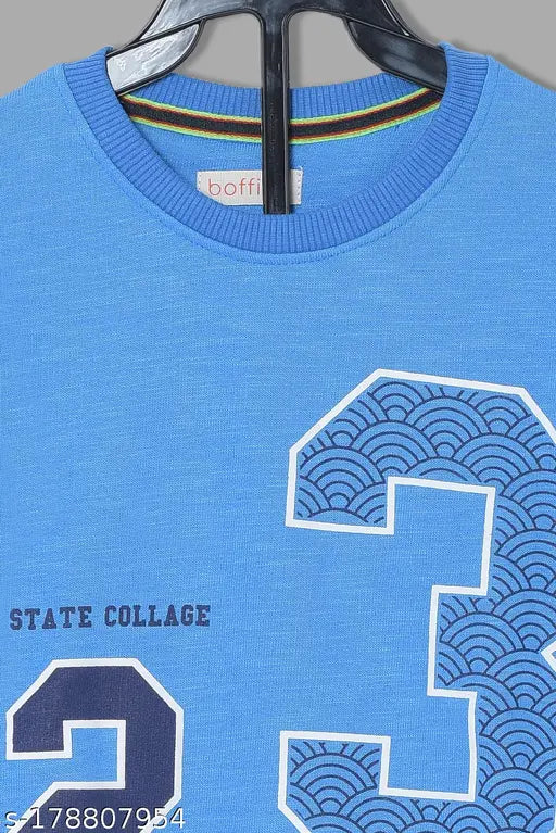 Trendy cotton blend boys sweatshirt in solid color for 4-5 years, stylish fashion apparel for kids