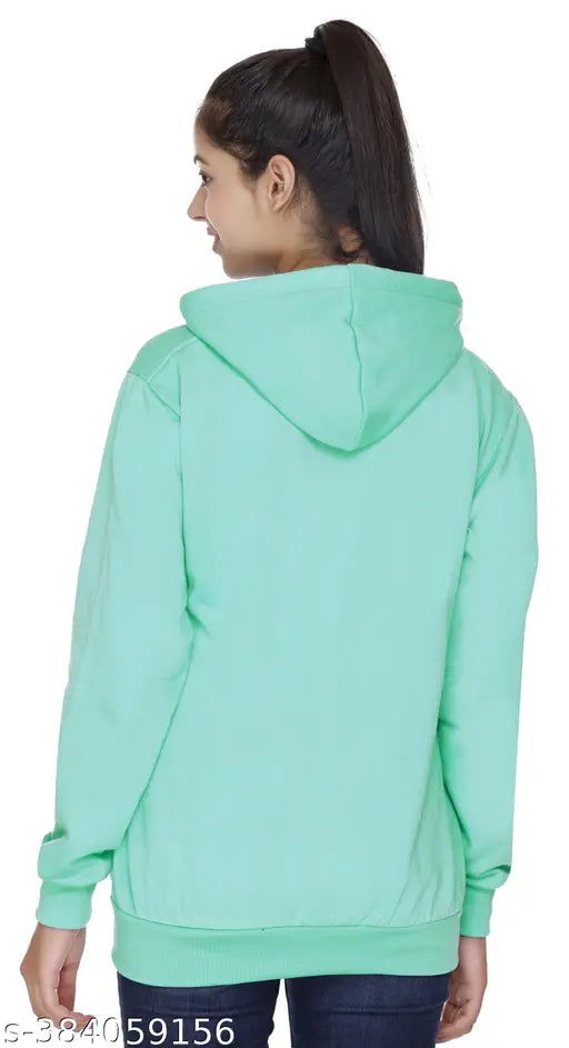 Fleece sweatshirt for women, solid color, long sleeves by Nidhil Fashion (India)