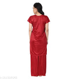 Black satin palazzo top and robe set for women, soft and comfortable sleepwear for day and night use, perfect for working from home