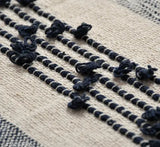 Navy Blue 100% Cotton HomewayTex Horizion Throw, ideal for sofa or bed, self-designed with natural color palette and artisanal craftsmanship