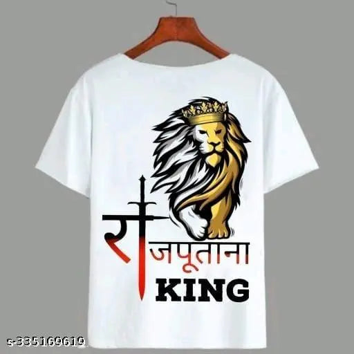 Rajput Printed Polyester T-Shirt, classic fashionable men's half sleeve, printed with attractive design, made in India