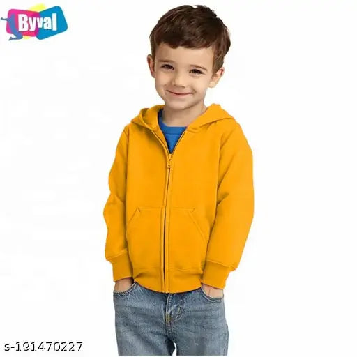 Wool boys' open-front sweatshirts & hoodies in solid colors for 2-8 years