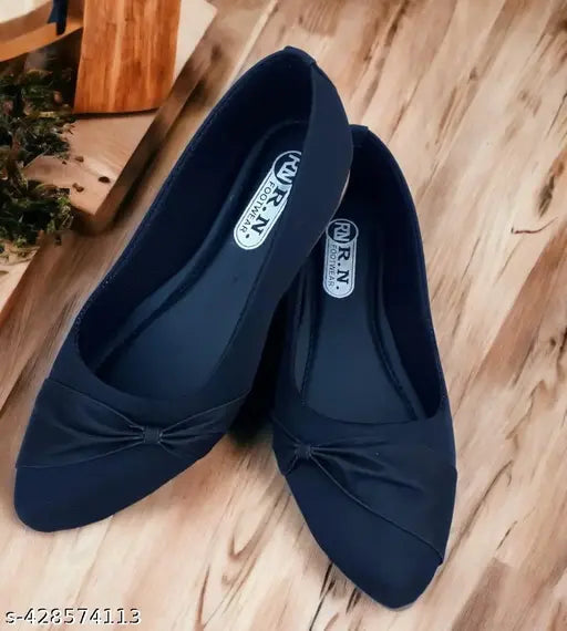 Black Lycra slip-ons, TPR fastening for women, Indian footwear in sizes IND-5 to IND-8