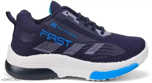 Unisex kids sports shoes, mesh & PVC running shoes in multiple sizes (4-5yrs, 5-6yrs, etc.), lace-up with printed net design, ideal for active kids