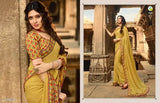 Georgette saree, beautiful women's solid pattern in free size, India origin