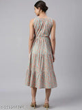 Sleeveless printed cotton kurti for women in popular Indian style, S-XXXL