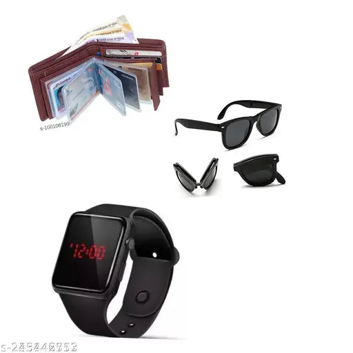 Solid fabric two-fold wallet with foldable sunglasses, ideal for essentials storage and sun protection, India-crafted accessory