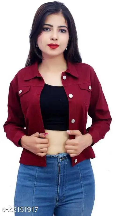 Denim ethnic jackets, solid combo - Indian-origin denim jackets for trendy, fashionable women