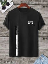 Black 100 Cotton Blend T-Shirt with Dreamer Never Give Up, Believe Print - Motivational casual wear