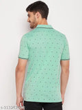 Unisex cotton blend half sleeve printed polo t-shirt, blue berry design, men's size L-XXXL