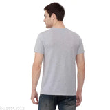 Grey cotton blend EXPLR half sleeve t-shirt by John Peters, perfect for casual wear and sports activities