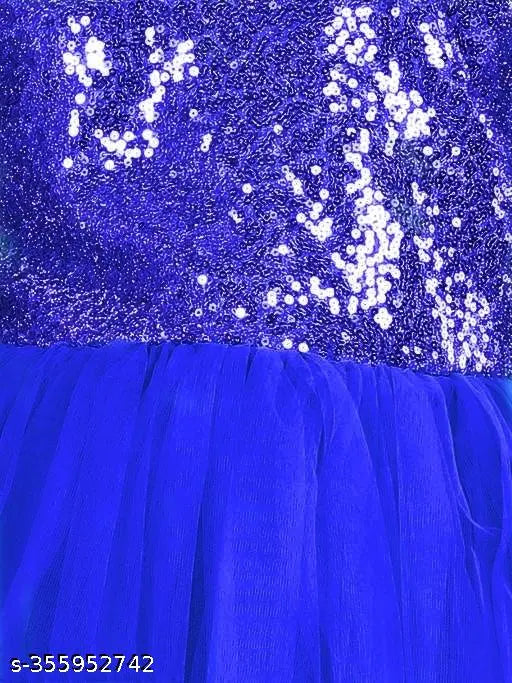 Embellished net fancy girls gown/dress, short sleeves, size 3-4 years, India origin