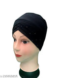 Solid cotton canvas Indian export quality hijab cap, versatile head wrap for Muslim women