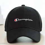 Stylish black cotton baseball cap, embroidered pattern, onesize, India-origin