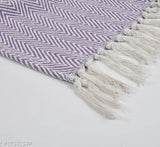 Light Blue HomewayTex 100% Cotton Chevron Throw for indoors/outdoors, suitable as bedspread or sofa cover, reversible, easy to maintain, luxury touch, machine washable