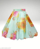 Kids Georgette lehenga choli, floral print, short sleeves