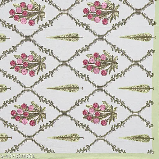 Superfine floral printed cotton double bedsheet, ideal for summer (India)
