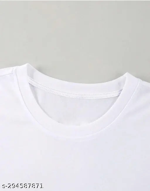 White polyester unisex casual wear round neck half-sleeve T-shirt with Wednesday print, suitable for men and women