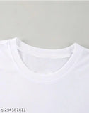 White polyester unisex casual wear round neck half-sleeve T-shirt with Wednesday print, suitable for men and women