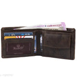 Genuine leather men's wallet, solid net brown Keviv® wallet for daily use