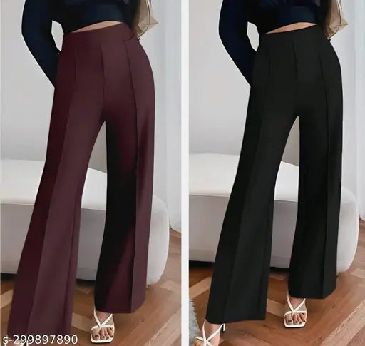 Stylish cotton blend western karara for women & girls - party & professional use - pack of 2, solid net design, sizes 28, 30, 32, 34 (India origin)