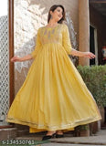 Rayon embroidery Anarkali kurti, printed combo for women's fashion. Three-quarter sleeve style, L & XL sizes available, made in India
