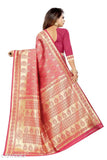 Banarasi silk saree, art silk with zari woven pattern, single free size from Gazal Fashions, India