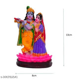 Mini Hindu Lord Radha Krishna marble dust love couple statue, resin figurine for spiritual or decorative purposes, 10cm x 10cm x 10cm size, ideal Indian craftsmanship gift