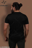 Starlord men's cotton round neck t-shirt, solid pattern, short sleeves, size S (38in chest, 26in length)