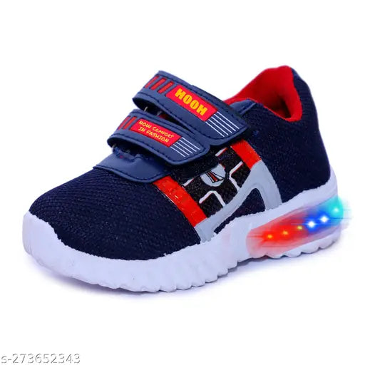 BlueRed LED light-up sneakers for kids, featuring EVA sole and slip-on design. Ideal for outdoor sports and running shoes, with breathable mesh material and comfort insole. Lightweight and safe for children's feet
