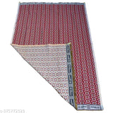 Lightweight, luxury 100% pure cotton Solapur Chaddar in ethnic motifs, ideal for single bed (57x87 inches / 144x220 cm), 1300g TC, versatile as blanket or bedsheet