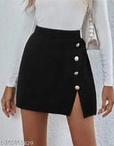 Stylish scuba short skirt, imported stretchable fabric, fashionable for sizes 26, 28, and 30